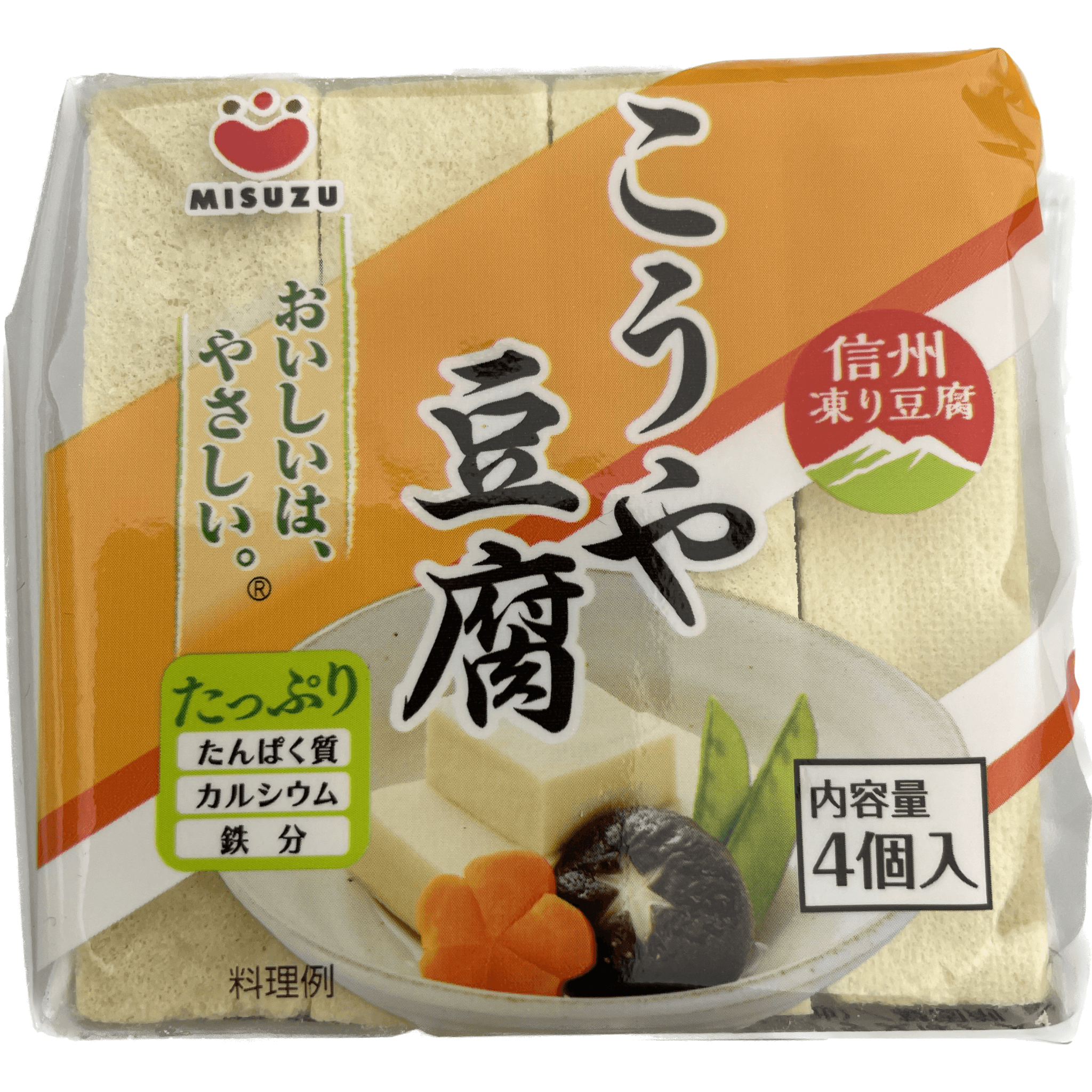 Misuzu Koya Tofu (Kori Tofu) 4pieces / みすず こうや豆腐 (凍り豆腐) 4個入