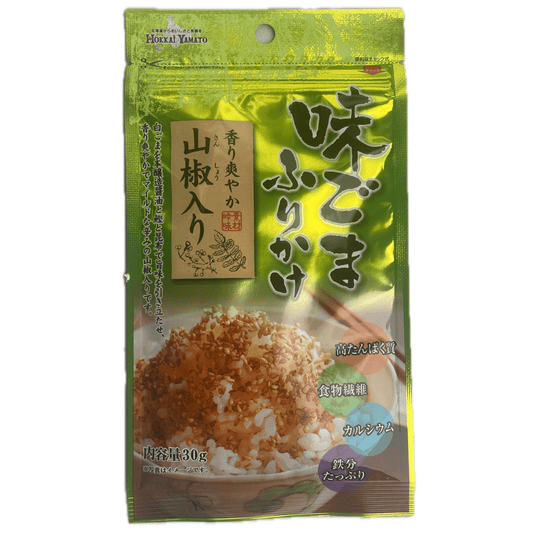 Hokkai Yamato Ajigoma Sesame Furikake Sansho 30g / 北海大和 味ごまふりかけ 山椒入り 30g - RiceWineShop