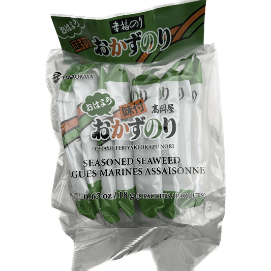 Takaokaya Okazu Nori Seaoned Seaweed 8pcs / 高岡屋 おはようおかずのり 味付けのり 8袋入 - RiceWineShop